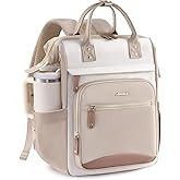 LOVEVOOK Laptop Backpack for Women Work Bag with Large Capacity Cup Side Pocket, 15.6 Inch Waterproof Computer Backpacks Purse, College Bookbag for School, Business, Teacher, Travel