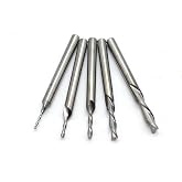 TEMO 5p Carbide Downcut Inlay Router Bits, 1/32"-1/8" Cutting, 1/8" Shank | 1/8, 3/32, 1/16, 3/64, 1/32" Cutting Head | 1.5" Length | Ideal For Wood Carving, Slot Mortise, Engraving, Grinding