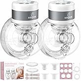 Saglve Wearable Breast Pump ABP-1506, Strong Suction Hand Free Double Electric Breast Pumps with 3 Modes & 9 Levels LED Display Portable Wearable Breastfeeding Pump for Office & Home, 21/24mm Flange