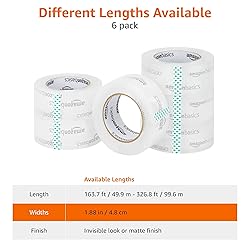 Amazon Basics Packing Tape, Designed for