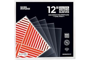 BIG FUDGE 100x Vinyl Record Sleeves 12" LP | Durable & Wrinkle-Free Outer Sleeves | Crystal Clear & High-Density Polypropylen