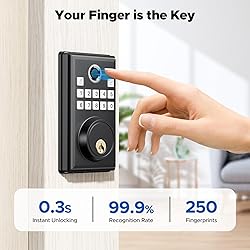 CAMCAMP Fingerprint Door Lock, Keyless Entry Door