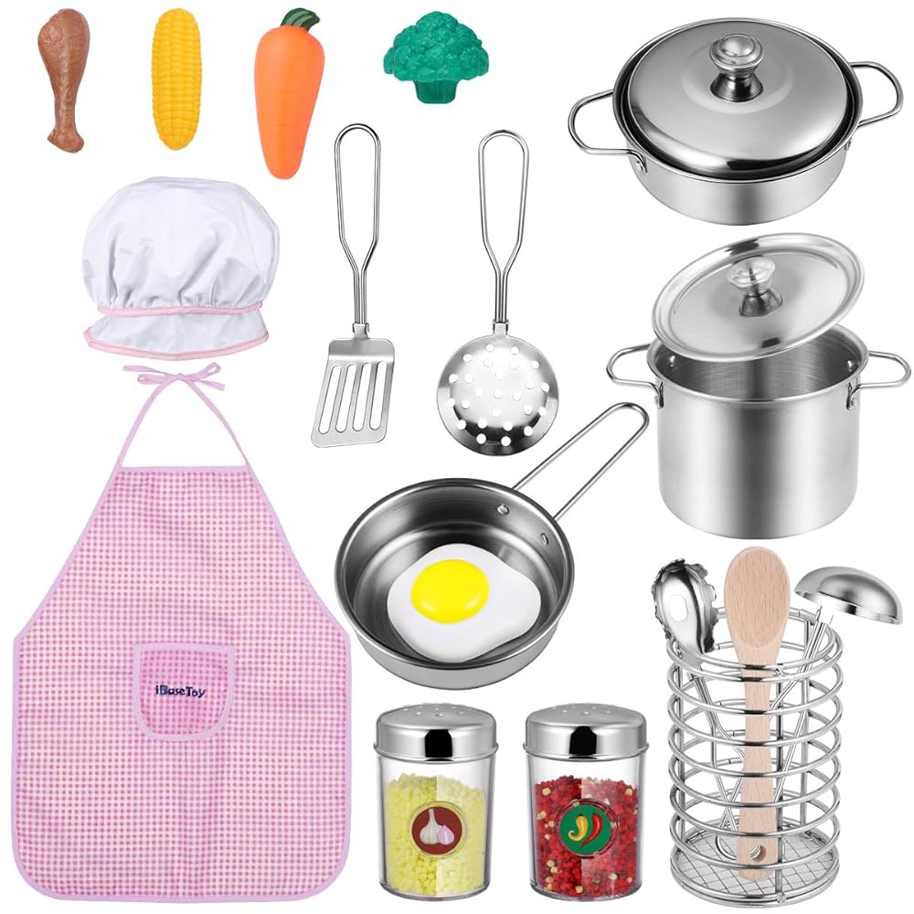 Kids Kitchen Pretend Play Toys Play Kitchen Accessories Cooking Set