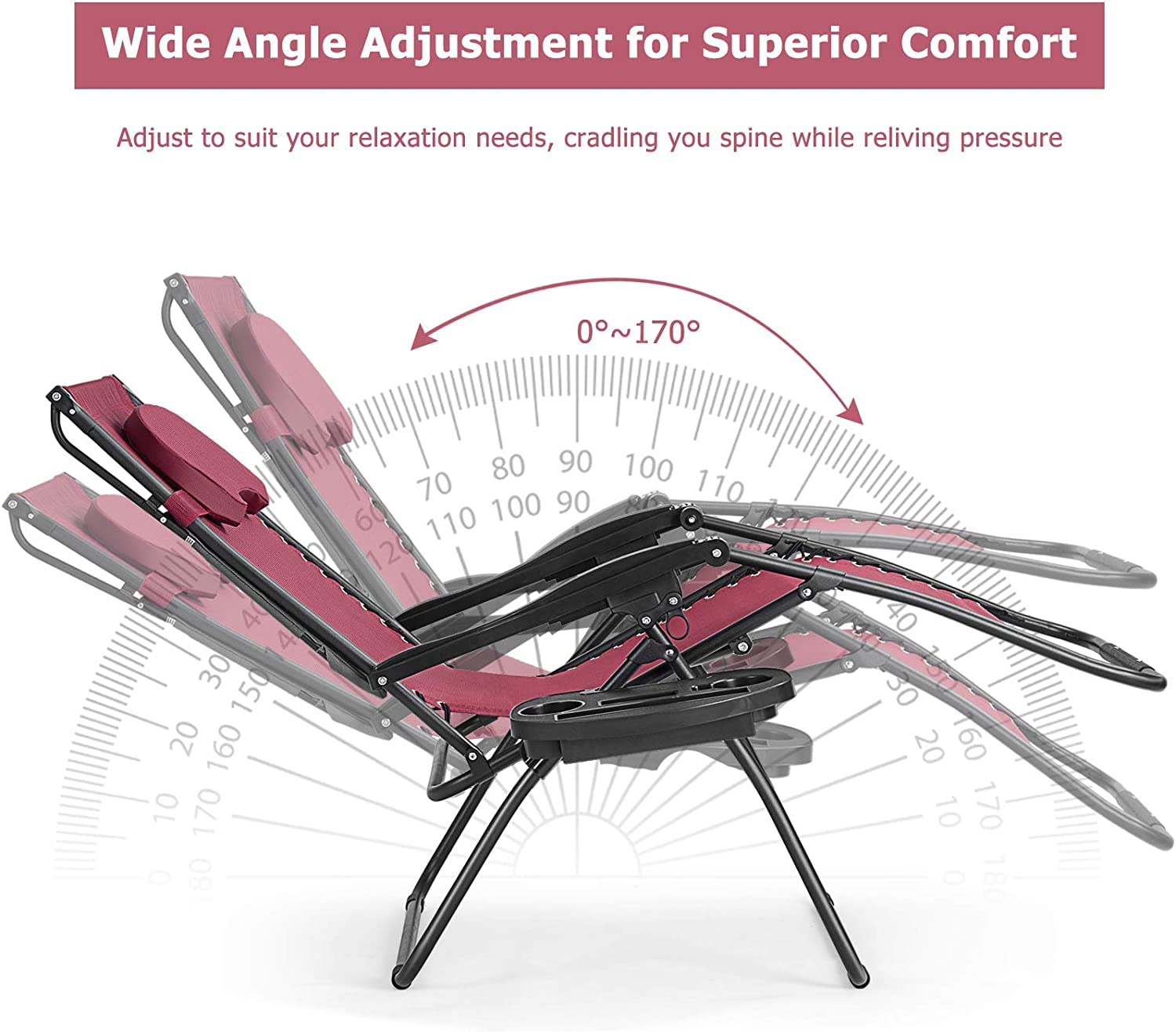 Goplus Zero Gravity Chairs, XLarge Folding Lounge Lawn Chair w/Canopy