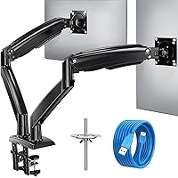 HUANUO Dual Monitor Stand - Adjustable Design Monitor Mount for Two 13 to 40 Inch Screens, Long Height Range, Sturdy VESA Mou