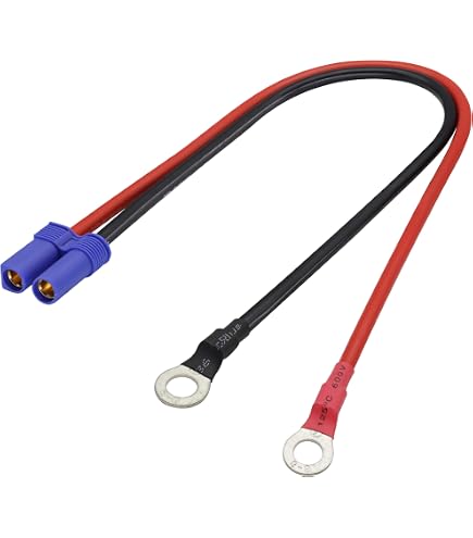 Halokny Cavo Adattatore SAE A EC5 (2 Pezzi) - 12 AWG, 15 Cm, Per Pannelli Solari E Carica Batteria Auto