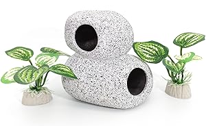 Vtapliea Fish Aquarium Decorations Cave Hide with Viewing Window for Betta Fish Tank Accessories