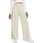 Libin Women's Casual Wide Leg Lounge Pants 27/29" High Waisted Flowy Slacks Work Dress Palazzo Pants Yoga Trousers