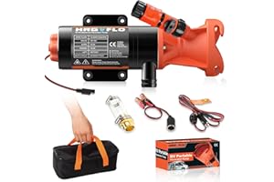 RV Macerator Pump 12V,12GPM Suction 3.2 feet Lift 10 feet with Garden Hose Discharge Port,Quick Release Sewage Pump with Fres