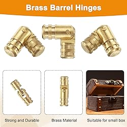 uxcell 20Pcs Invisible Barrel Hinges, 5x17mm Brass