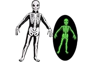 Spooktacular Creations Boy Halloween Skeleton Costume, Halloween Skeleton Costume for Kids, Bone Outfit, Bone Jumpsuit