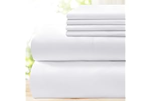 BYSURE King Size Sheets Set White - Super Soft Cooling Bed Sheets with Deep Pockets Hotel Luxury, 1800 Thread Count 100% Microfiber, Wrinkle & Fade Resistant