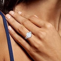 AGRULE Opal Engagement Ring for Wedding Sterling