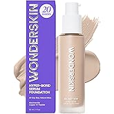 Wonderskin Hyper Bond All-Day Stay Serum Foundation – Waterproof, Transfer-Proof, 24HR Longwear Face Makeup with Niacinamide & Hyaluronic Acid – Lightweight, Natural Finish (Moonstone)