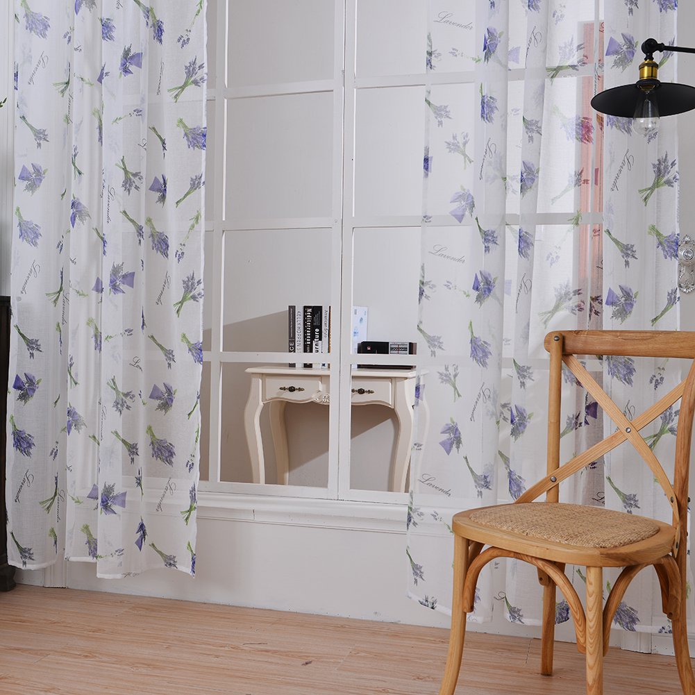 Curtains Window Treatments Qinshop2017 Purple Lavender Printing