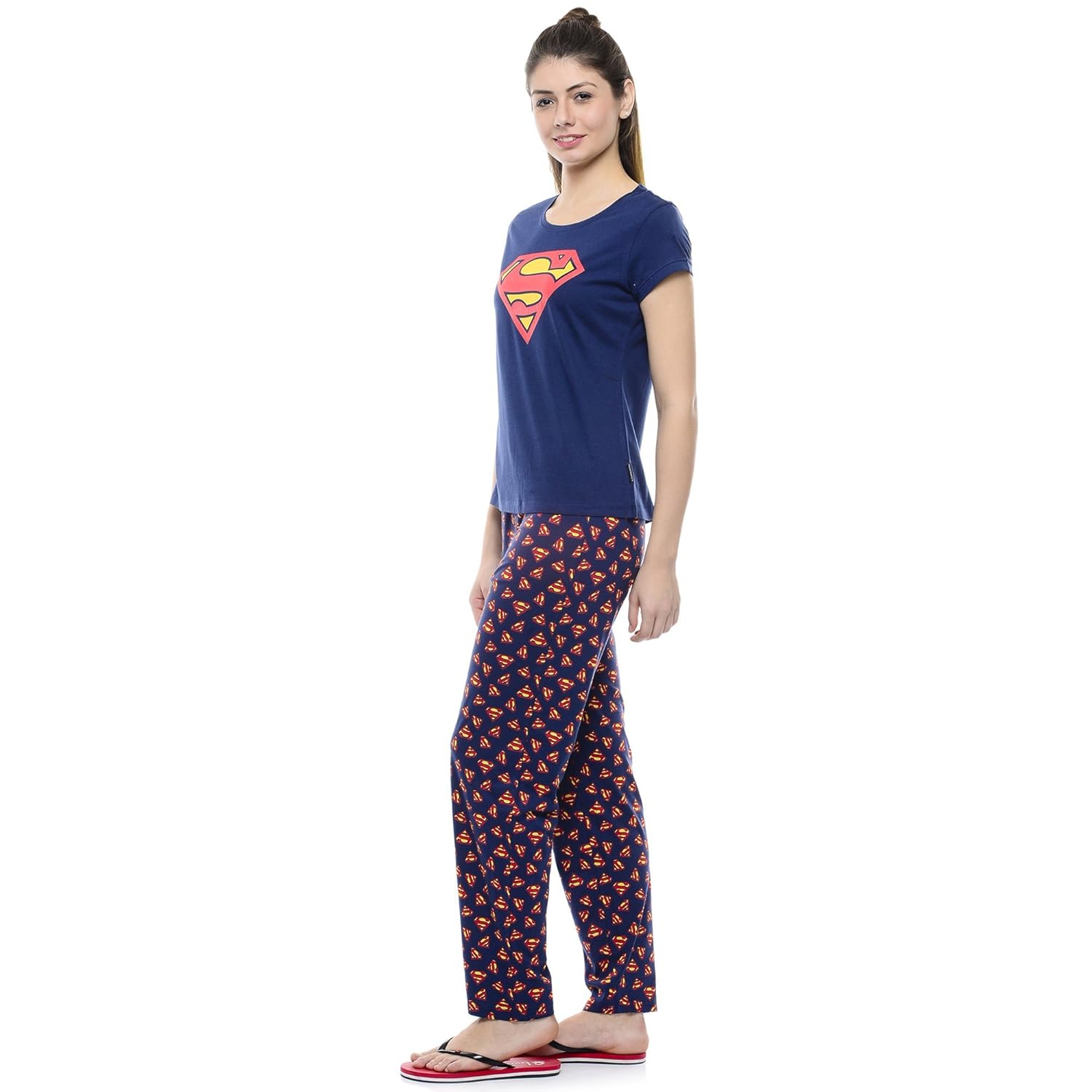 supergirl women's cotton pyjama set