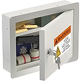 In-Wall Safe with Disguised Sticker, Heavy Duty Wall Safes Between the Studs, Fits 16-Inch Studs with Key Lock, Hidden Gun St
