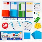Simply magic 141 PCS Base Ten Blocks for Math - Place Value Number Cubes | Math Manipulatives K-3, Unit Blocks 1st 2nd 3rd Grade, Counting Blocks - Kindergarten Set, Math Blocks Ones Tens Hundreds