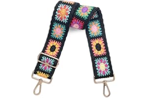 Snycler Adjustable Boho Strap（33-53inch） - Wide Canvas Crossbody Shoulder Strap Replacement for Handbags Tote Messenger Bag, 