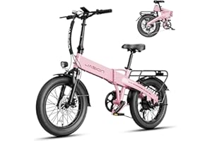 Jasion EB6 Electric Bike for Adults, 1000W Peak Motor up to 55 Max Miles Ebike, Aluminum 20" Fat Tire Electric Bike Built-in 