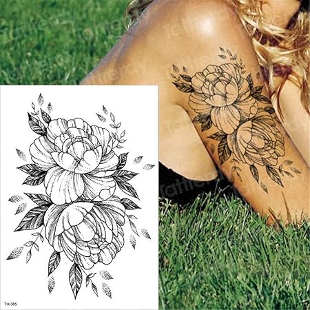 Tzxdbh 3pcs Noir Tatouage Fleur Manches De Tatouage