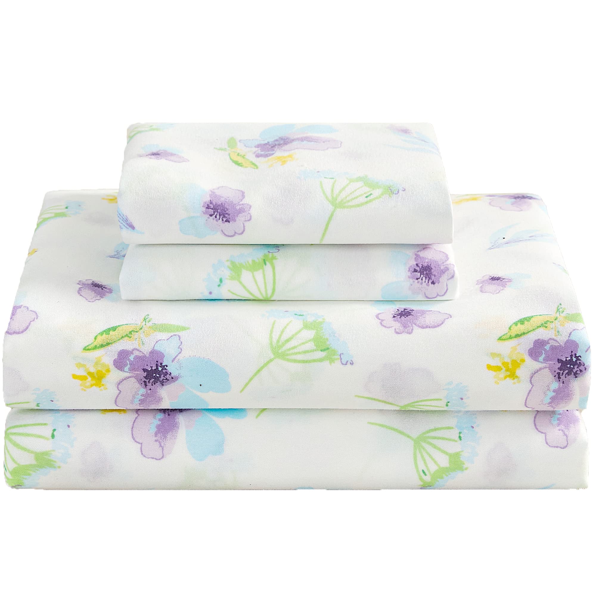 softan Floral Queen Sheet Set Blue Dandelion Flower