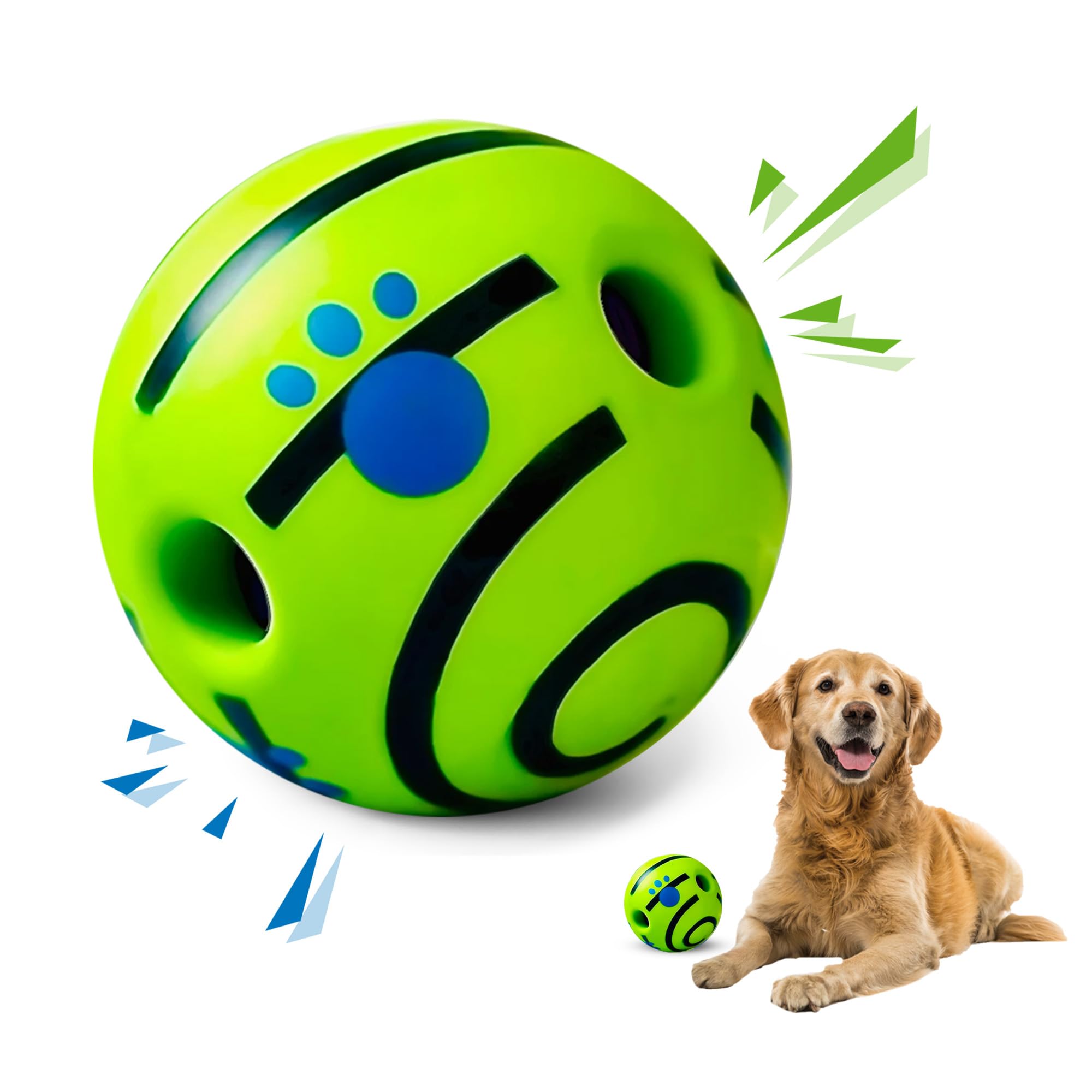 SIKARAAM Durable Wobble Giggle Squeaky Indestructible Dog Ball for Small & Medium Breeds (4.72")