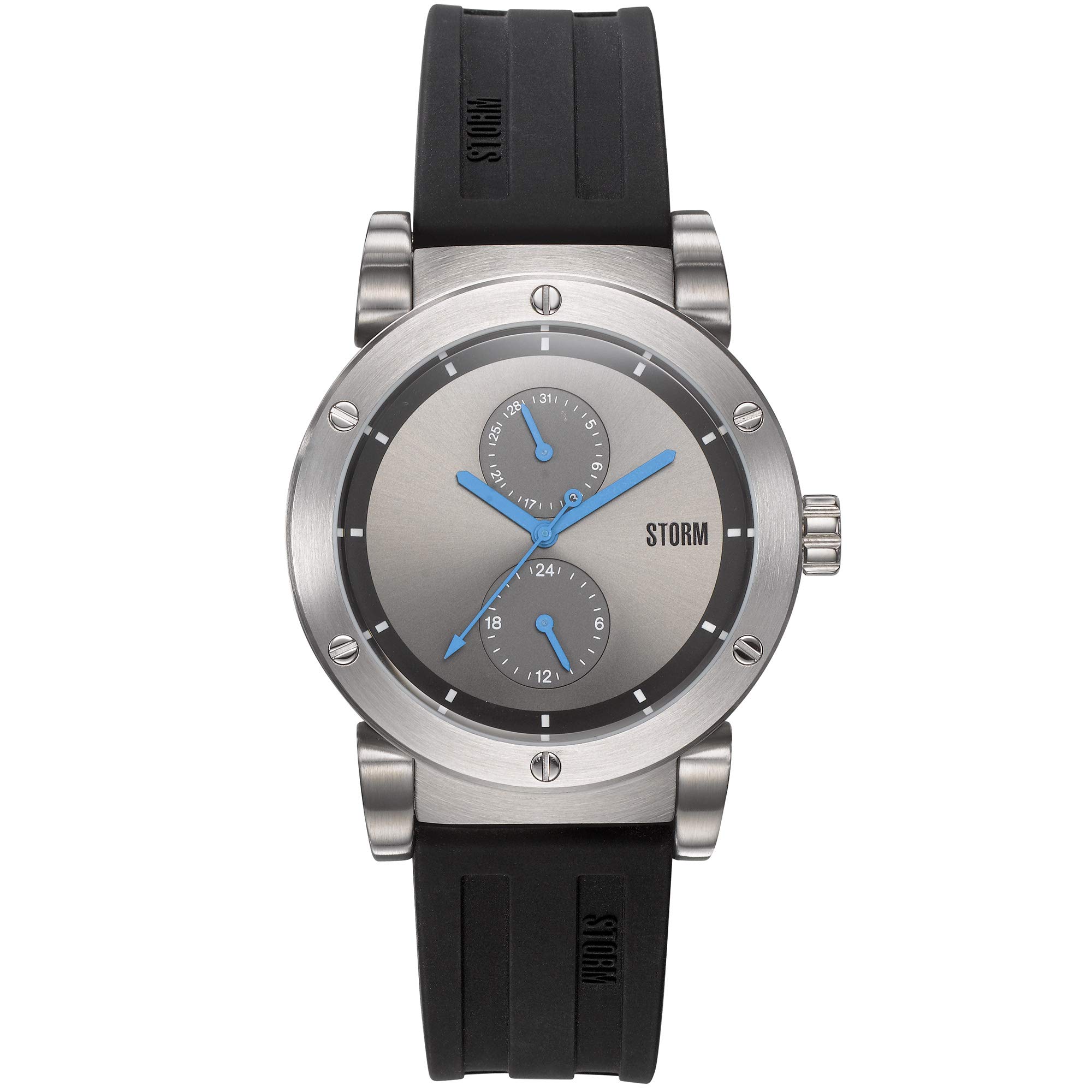 STORM HYDRON V2 RUBBER - Multifunctional Design with Date/24-Hour, Silicon Strap for Comfort, Contemporary Brushed Steel Finish, 50M Water Resistance, For Active Lifestyles with Style and Reliability.