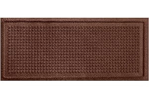 Bungalow Flooring Waterhog Indoor/Outdoor Boot Tray, 15 by 36 inches, Made in USA, Skid Resistant, Easy to Clean, Catches Water and Debris, Squares Pattern, Dark Brown