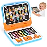 2-in-1 Learning Laptop with Music &amp; Sound for 1 2 3 Years Old Boys Girls | Learning Laptop Tablet for Toddlers Ages 2-4, Early Educational Laptop with a Detachable Tablet, Gifts for Age 12-18 Months