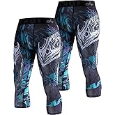 LAFROI Men's Compression Fit 3/4 Tights Leggings with Pcoket/Non-Pocket-YSK10