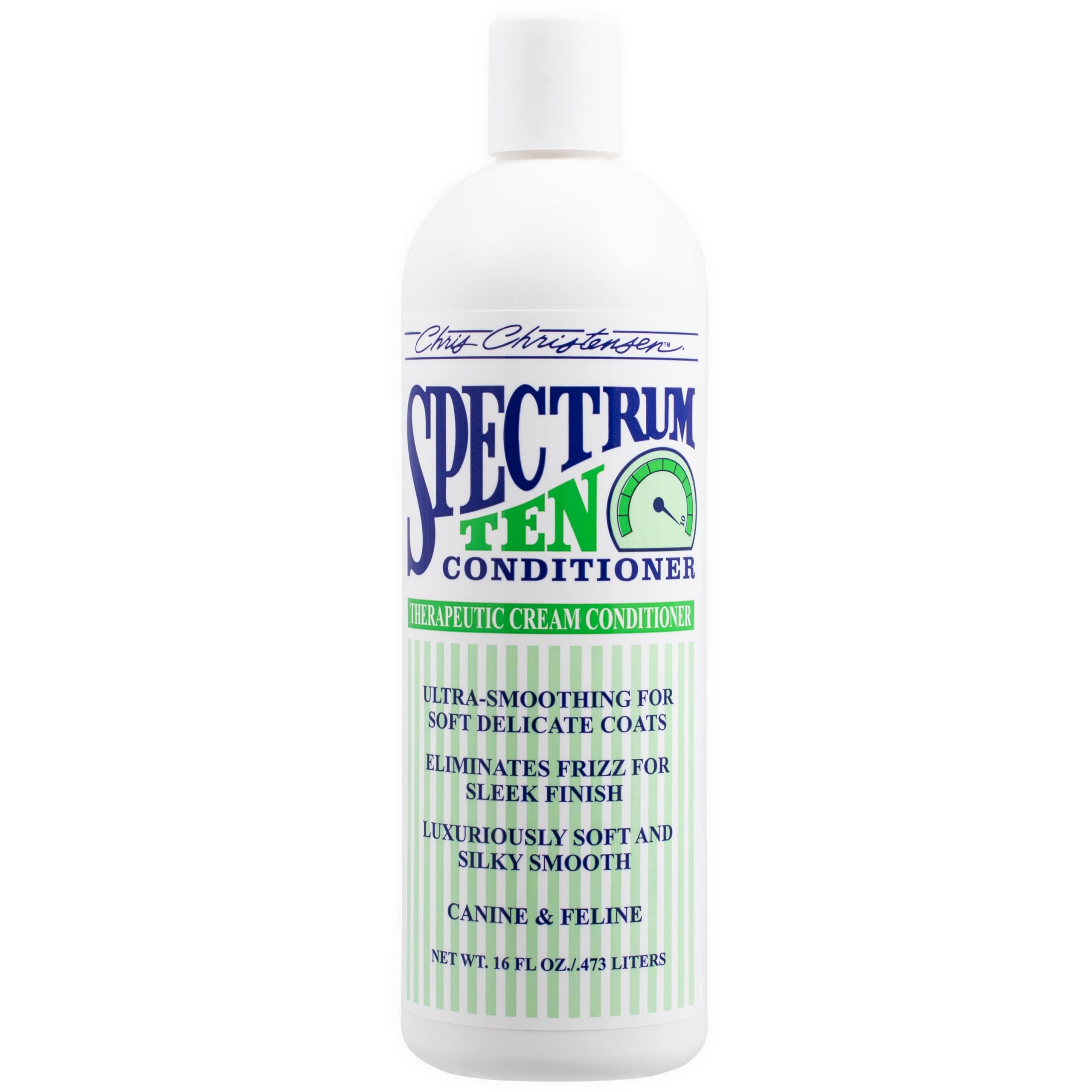 Chris Christensen Spectrum Ten Dog Conditioner, Groom Like a Professional, Gentle Cleansing, Leaves Coat Soft & Silky, Gorgeous Shine, Made in the USA, 473ml