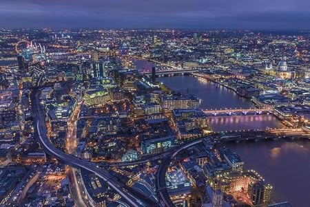 Amazon Co Jp A3 ポスター ロンドンイギリス夜の街トップビュー 壁紙ウォールステッカーポスター A3 4x297mm Generic