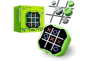 GiiKER Tic Tac Toe Bolt Game, Original 3-in-1 Handheld Games, Portable Travel Games for Car Ride, Toys Gift Idea for Kids and Adults, Stocking Stuffers Birthday Gifts for Boys Girls - Green
