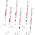 Multi-Purpose Deep Hole Marker Deep Drill Hole Long Nib Marker Waterproof Construction Pens Colorful Carpenter Pen for Bathroom Woodworking, Red Black Blue(20 mm,Classic Style)