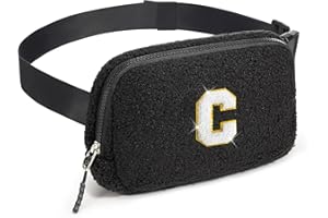 cotmcor Birthday Gifts for 4 5 6 7 8 9 10 11 12 15 Year Old Girls - Initial Fanny Pack Crossbody Bag Belt Bag Purse, Gifts for Teen Girls Kids Black,C
