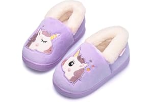 Ainikas Toddler Boys Girls Slippers Fluffy Little Kids House Slippers Warm Fur Cute Animal Home Slipper