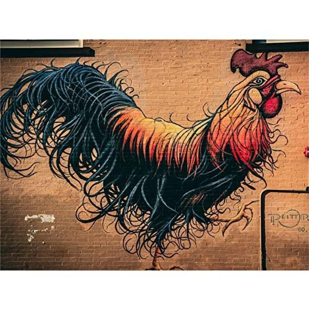 Moran Graffiti Chicken Rooster Wall Street Canvas Wall Art Print