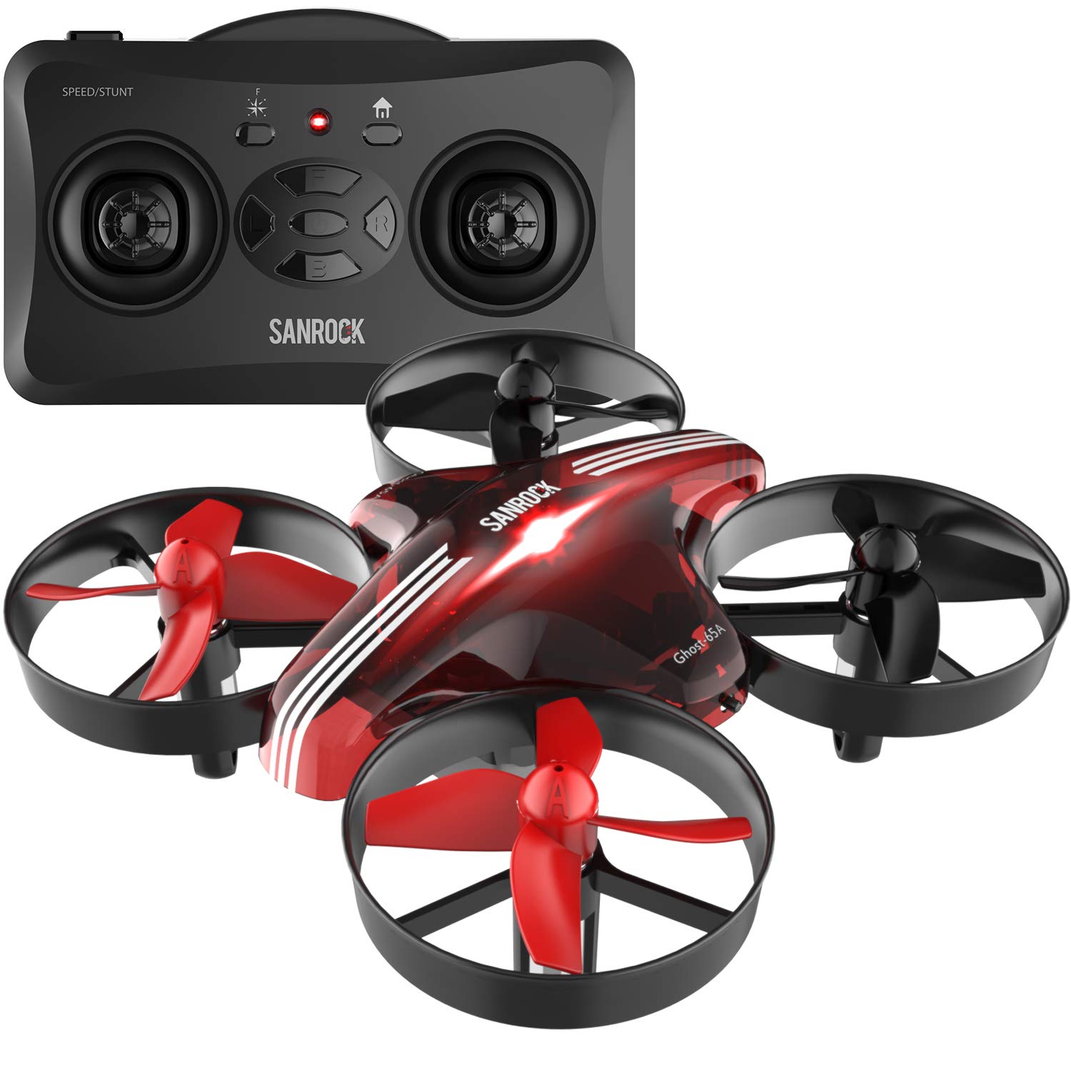 SANROCK Drone for Kids GD65A Mini Quadcopter Nano Hovering Drone for Kids with Altitude Hold Mode, One Key Return, Headless Mode, 3D Flip, 3 Speed Switchable, 2 Batteries, Red