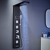 LED Shower Panel Tower System Black, MENATT 304