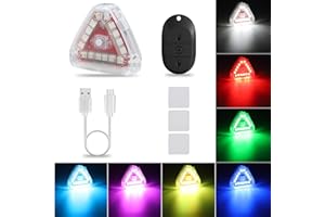 LECART Magnetic Wireless Led Strobe Lights with Remote Control Rechargeable Led Anti-Collision Lights 7 Colors Battery Powered Flashing Light for Vehicles Trucks Motorcycle E-Bike