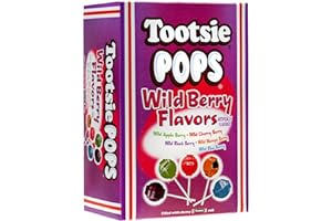 Tootsie Roll Tootsie Pops Assorted with Chocolatey Center, 3.75 Pound, 100 Count Giveaway Box, Peanut Free, Gluten Free Wild Berry Flavors, 60 Ounce