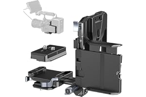 SMALLRIG Foldable V Mount Battery Plate Kit Pro, w/QR Plate for Arca, LCD Screen Protection Bracket & Cable Clips, All-in One