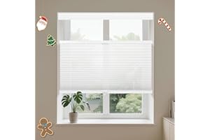 Allesin Top Down Bottom Up Cellular Shades,Blackout Blinds Noise Reduction, Cordless Cellular Shades Room Darkening Honeycomb Blinds, Light Filtering (White,34"x60")