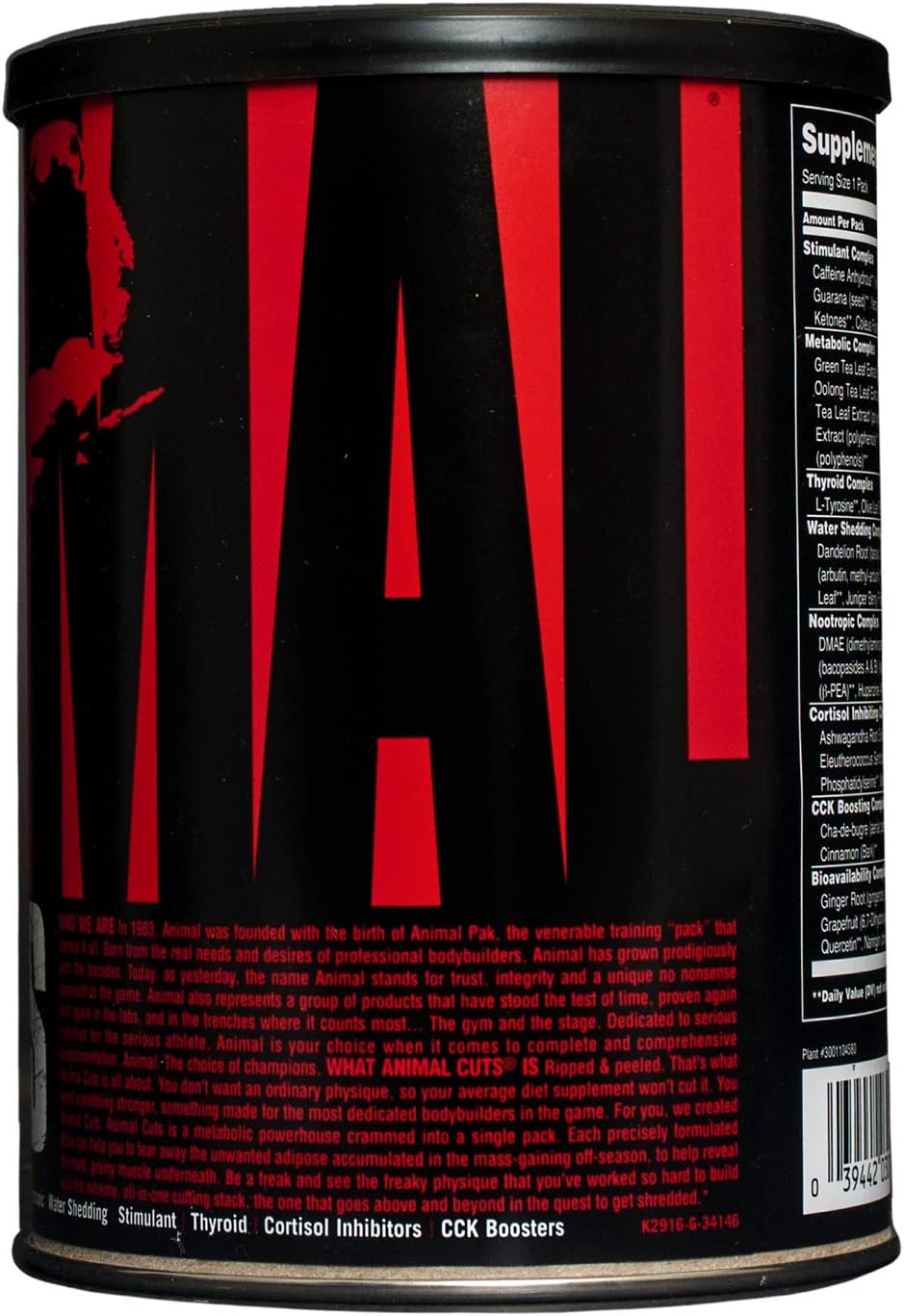 Animal Cuts – All-in-one Complete Fat Burner Supplement with Thermogenic and Metabolism Support - Energy Booster, Raspberry Ketones and Thyroid Complex – 42 Packs, Default, 42 cm: Health & Personal Care