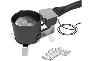 MOLTEN MASTERS Electric Lead Melting Pot, 5lb Capacity Metal Smelter for Fishing Weights & Bullet Casting Molds, Quick-Heating Lead Furnace with Durable Cast Iron Pot and Stainless Steel Base