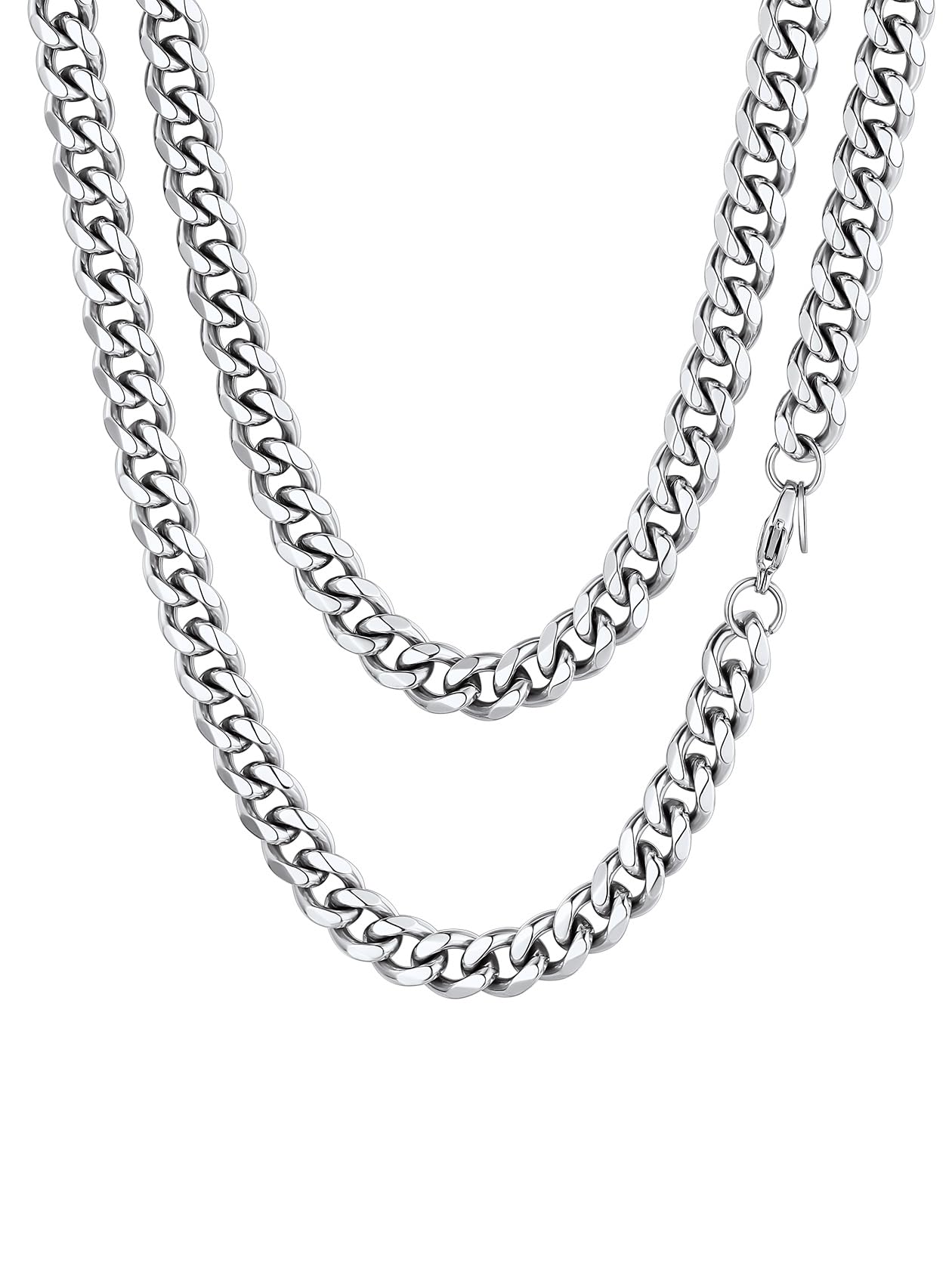 Mens Chain Silver Necklace Chain Cuban Chain Necklace Men Necklace