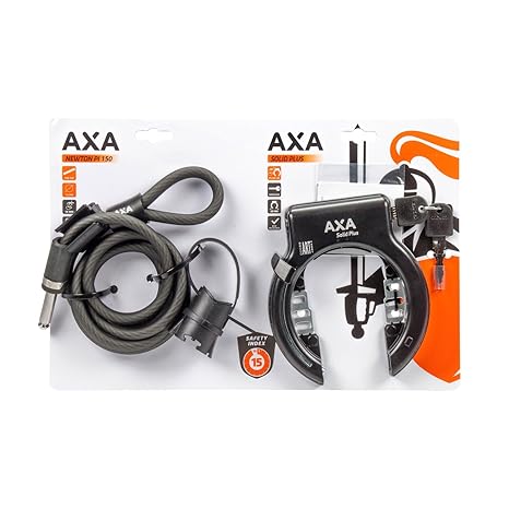 Rahmenschloss Axa Solid Plus schwarz; inkl.Newton PL150