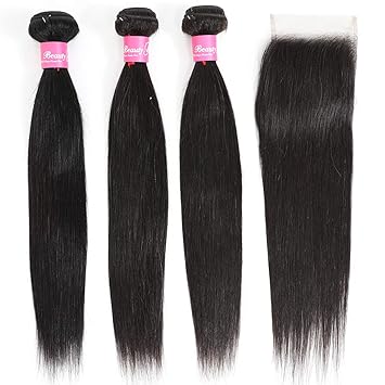 Amazon Com Beauty Youth Straight Hair Bundles With Transparent