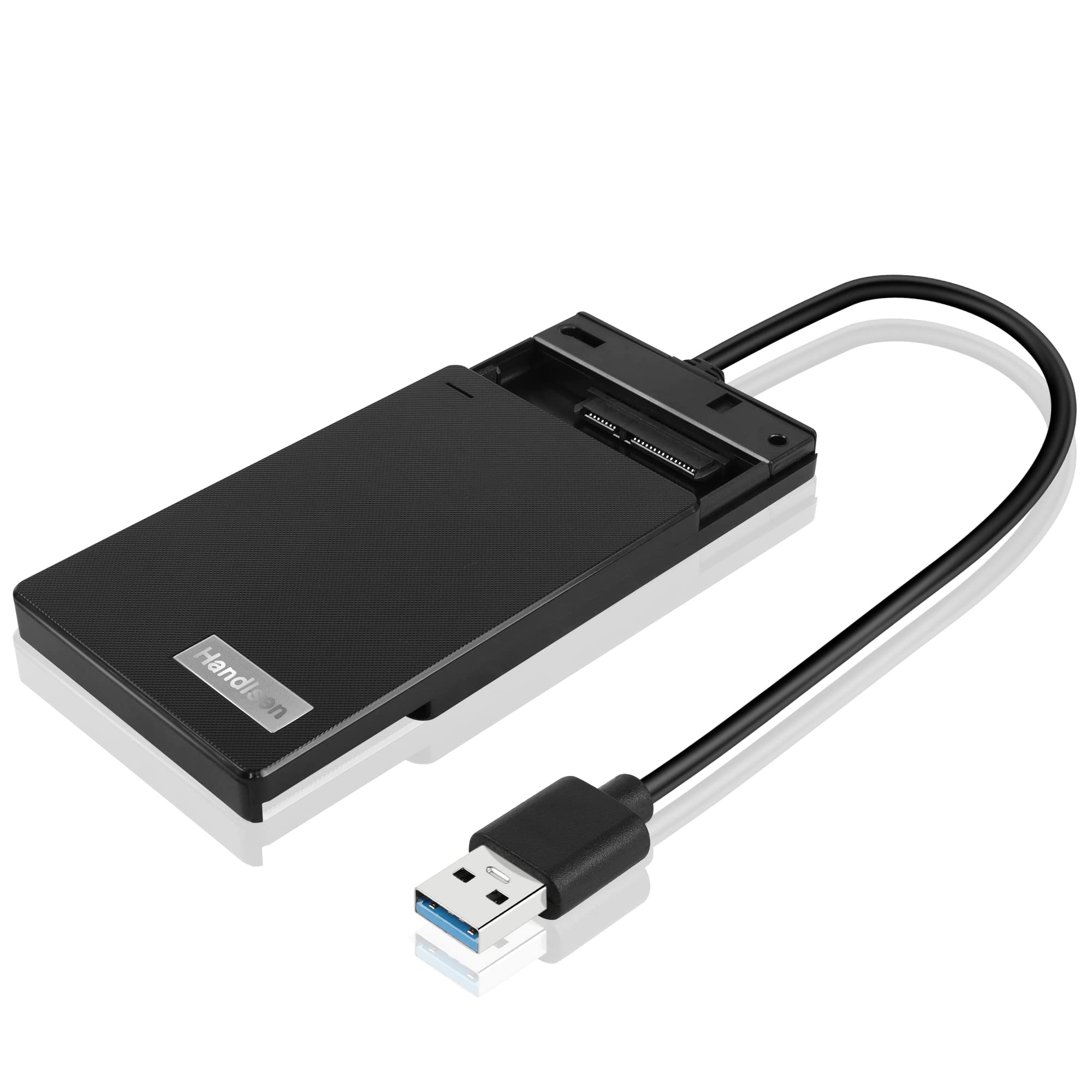 GINTOOYUN 2.5 Inch HDD/SSD Enclosure, USB 3.0, Black Plastic, Hard Drive Enclosure Adapter for Laptop/Desktop Computers